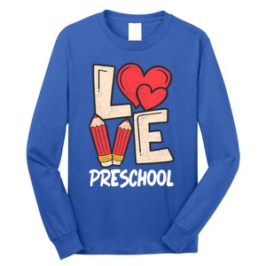 Valentines Day Love Preschool Squad Teacher Life Heart Gift Long Sleeve Shirt