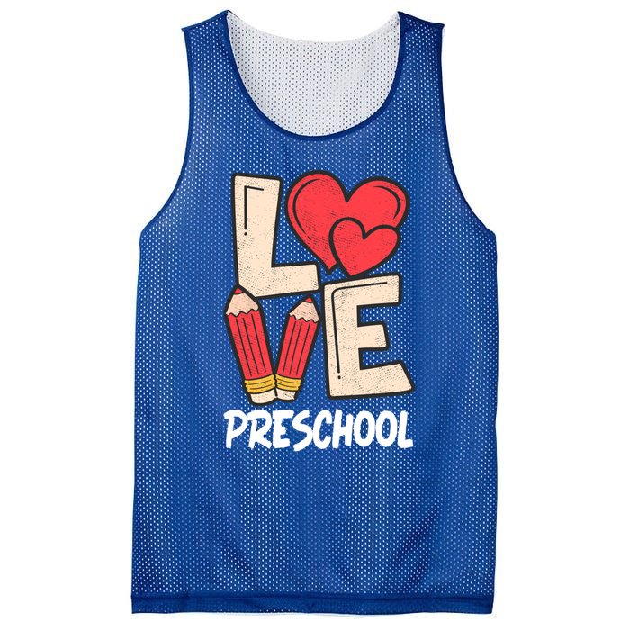 Valentines Day Love Preschool Squad Teacher Life Heart Gift Mesh Reversible Basketball Jersey Tank