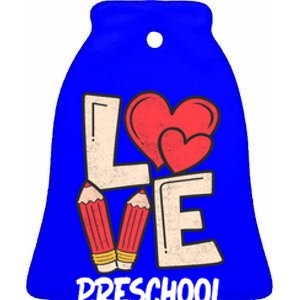 Valentines Day Love Preschool Squad Teacher Life Heart Gift Ceramic Bell Ornament