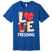 Valentines Day Love Preschool Squad Teacher Life Heart Gift Premium T-Shirt