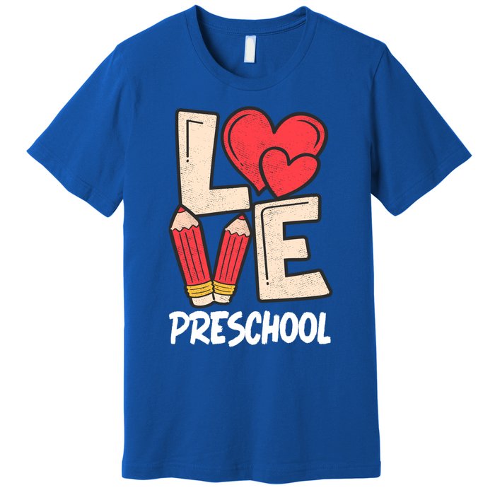 Valentines Day Love Preschool Squad Teacher Life Heart Gift Premium T-Shirt