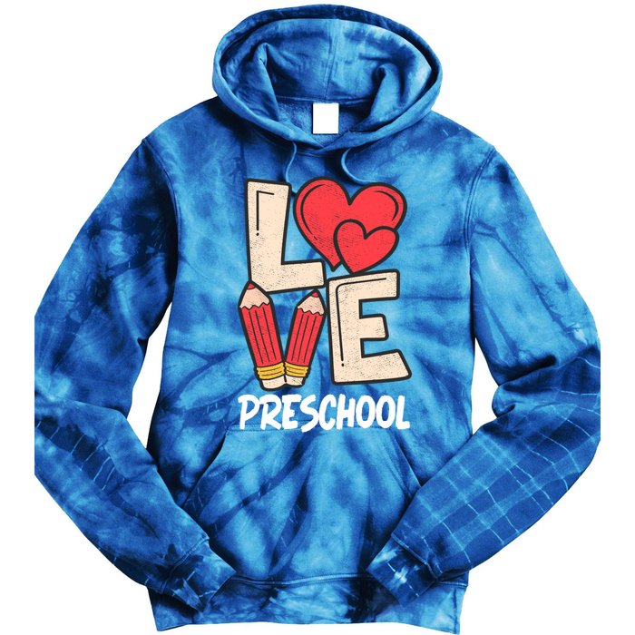 Valentines Day Love Preschool Squad Teacher Life Heart Gift Tie Dye Hoodie