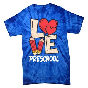 Valentines Day Love Preschool Squad Teacher Life Heart Gift Tie-Dye T-Shirt