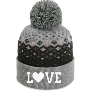 Valentine's Day Love Women's's White Heart Red The Baniff Cuffed Pom Beanie