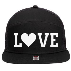 Valentine's Day Love Women's's White Heart Red 7 Panel Mesh Trucker Snapback Hat