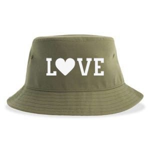 Valentine's Day Love Women's's White Heart Red Sustainable Bucket Hat