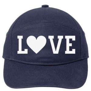 Valentine's Day Love Women's's White Heart Red 7-Panel Snapback Hat