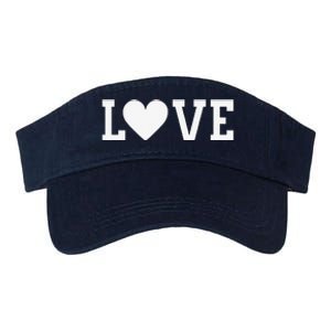 Valentine's Day Love Women's's White Heart Red Valucap Bio-Washed Visor