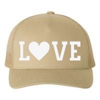 Valentine's Day Love Women's's White Heart Red Yupoong Adult 5-Panel Trucker Hat