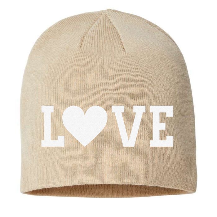 Valentine's Day Love Women's's White Heart Red Sustainable Beanie