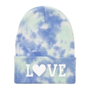 Valentine's Day Love Women's's White Heart Red Tie Dye 12in Knit Beanie