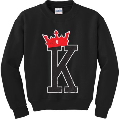 Vintage Distressed Look Playing Card Poker Kids Sweatshirt