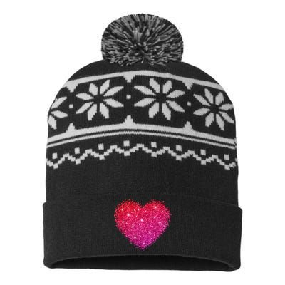 Valentines Day Love Heart Cute Romantic Gift USA-Made Snowflake Beanie