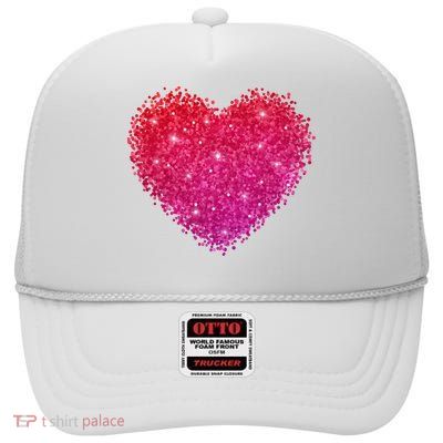 Valentines Day Love Heart Cute Romantic Gift High Crown Mesh Back Trucker Hat