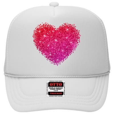 Valentines Day Love Heart Cute Romantic Gift High Crown Mesh Back Trucker Hat