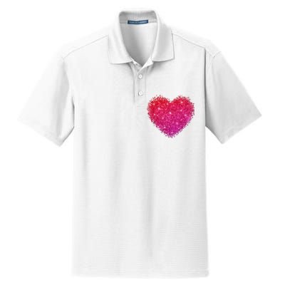 Valentines Day Love Heart Cute Romantic Gift Dry Zone Grid Polo