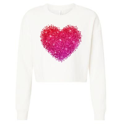 Valentines Day Love Heart Cute Romantic Gift Cropped Pullover Crew