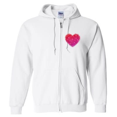 Valentines Day Love Heart Cute Romantic Gift Full Zip Hoodie