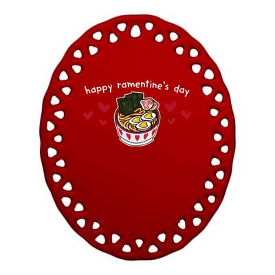 Valentine's Day Love Ra Noodle Soup Happy Ratine's Day Gift Ceramic Oval Ornament