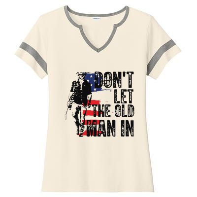 Vintage DonT Let The Old Man In Ladies Halftime Notch Neck Tee