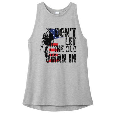 Vintage DonT Let The Old Man In Ladies PosiCharge Tri-Blend Wicking Tank