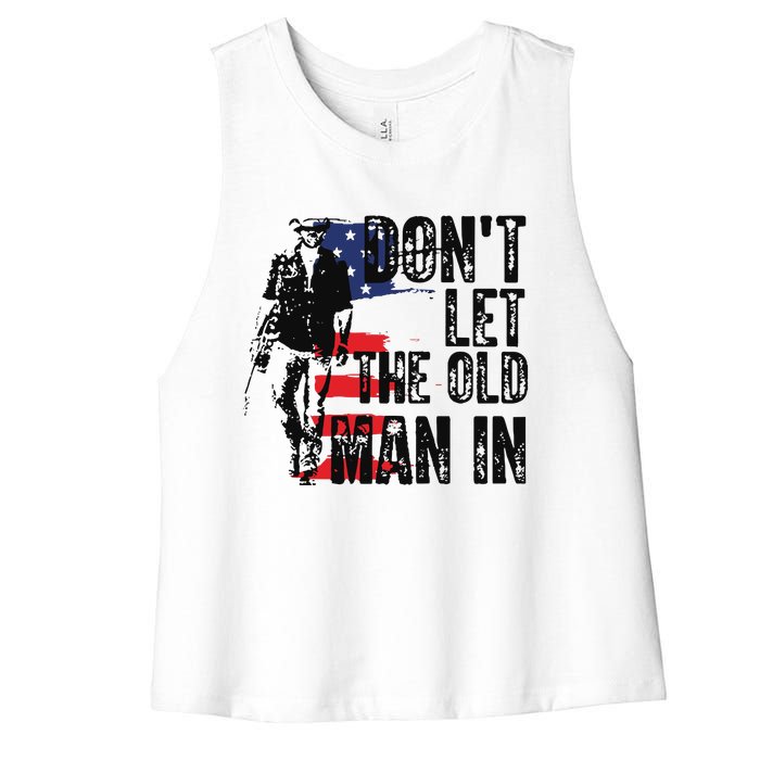 Vintage DonT Let The Old Man In Women's Racerback Cropped Tank