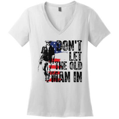 Vintage DonT Let The Old Man In Women's V-Neck T-Shirt