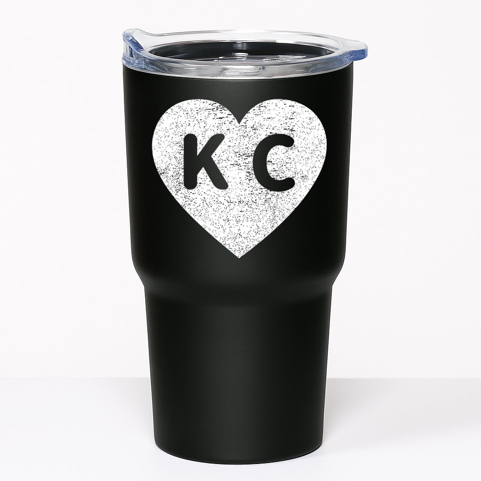 Vintage Distressed Love Kansas City KC Heart Print Tumbler