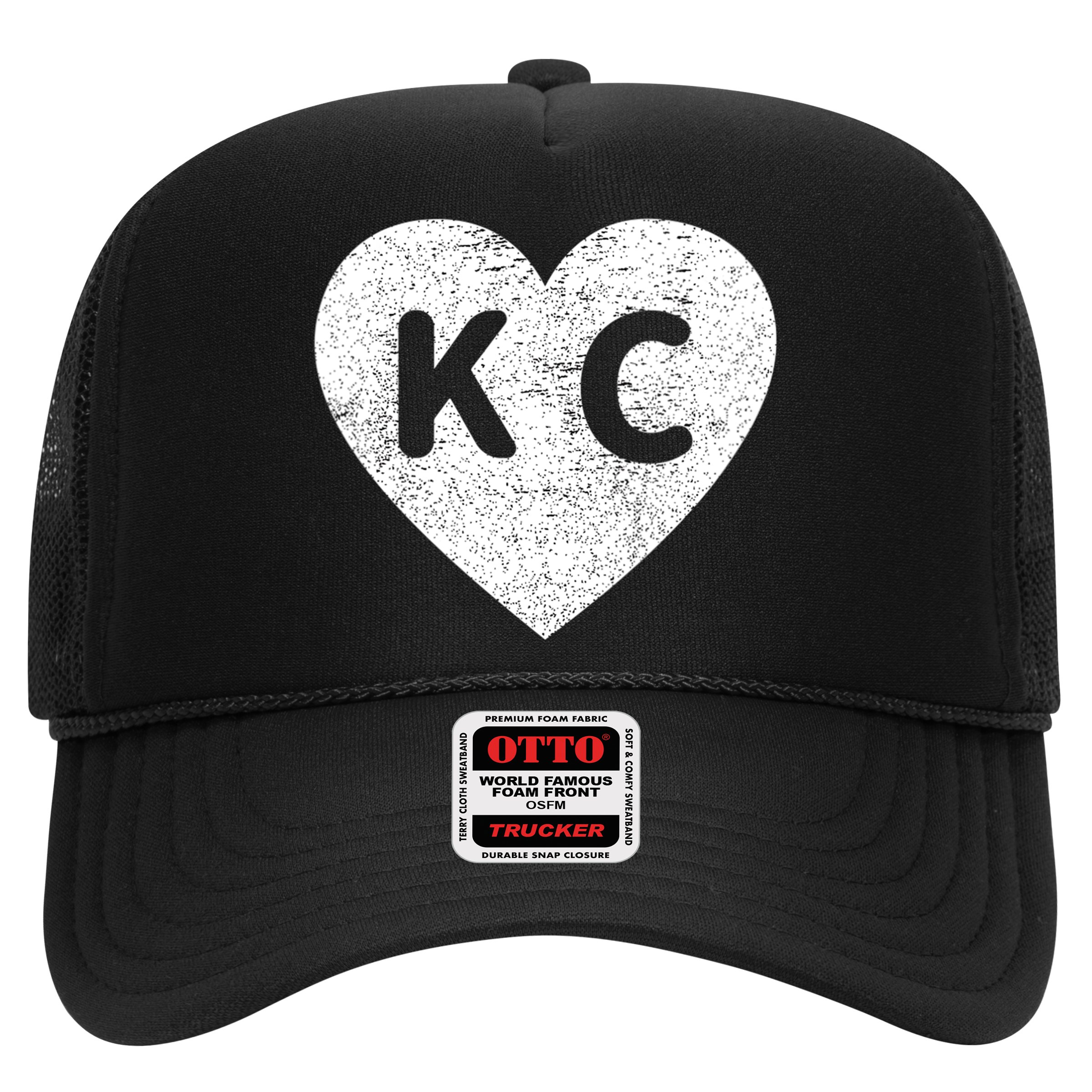 Vintage Distressed Love Kansas City KC Heart Print Hat