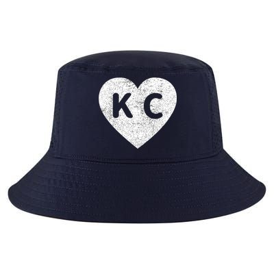 Vintage Distressed Love Kansas City KC Heart Print Cool Comfort Performance Bucket Hat