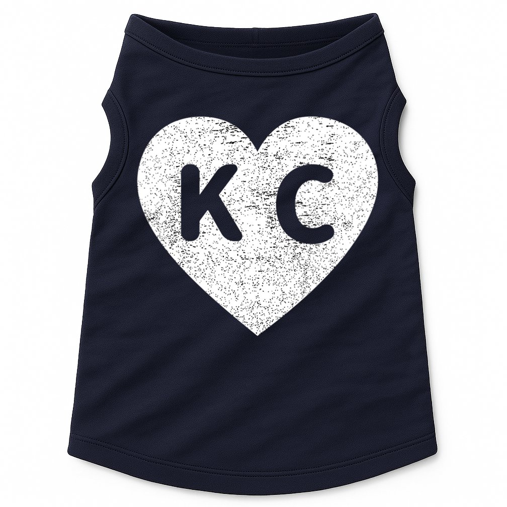 Vintage Distressed Love Kansas City KC Heart Print Doggie Tank