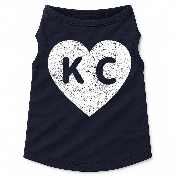 Vintage Distressed Love Kansas City KC Heart Print Doggie Tank