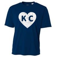 Vintage Distressed Love Kansas City KC Heart Print Cooling Performance Crew T-Shirt