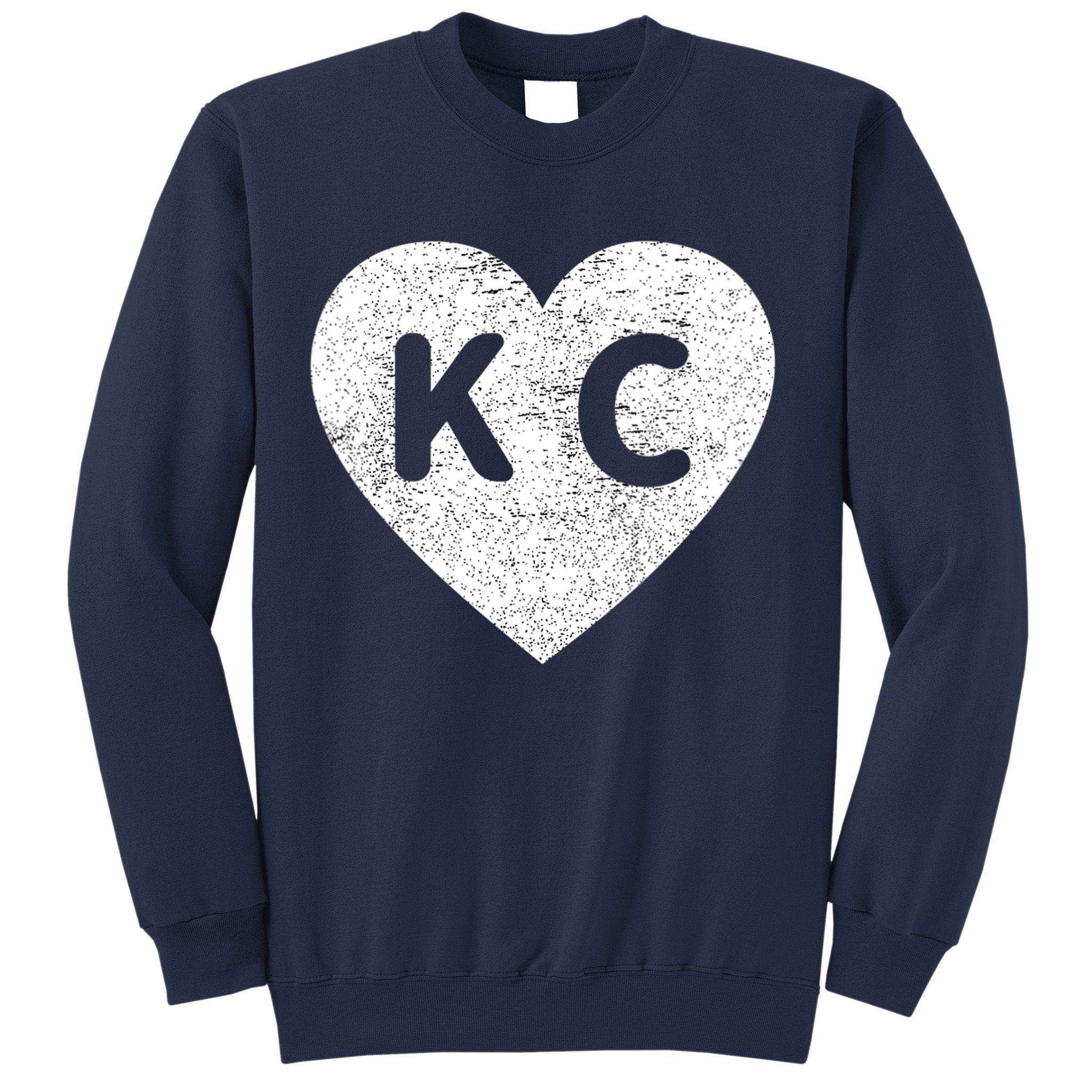 Vintage Distressed Love Kansas City KC Heart Print Sweatshirt