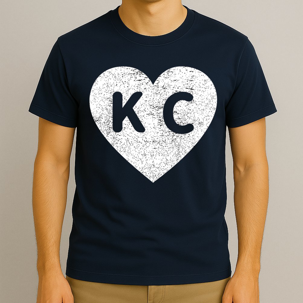 Vintage Distressed Love Kansas City KC Heart Print T-Shirt