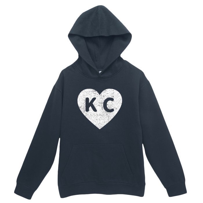 Vintage Distressed Love Kansas City KC Heart Print Urban Pullover Hoodie