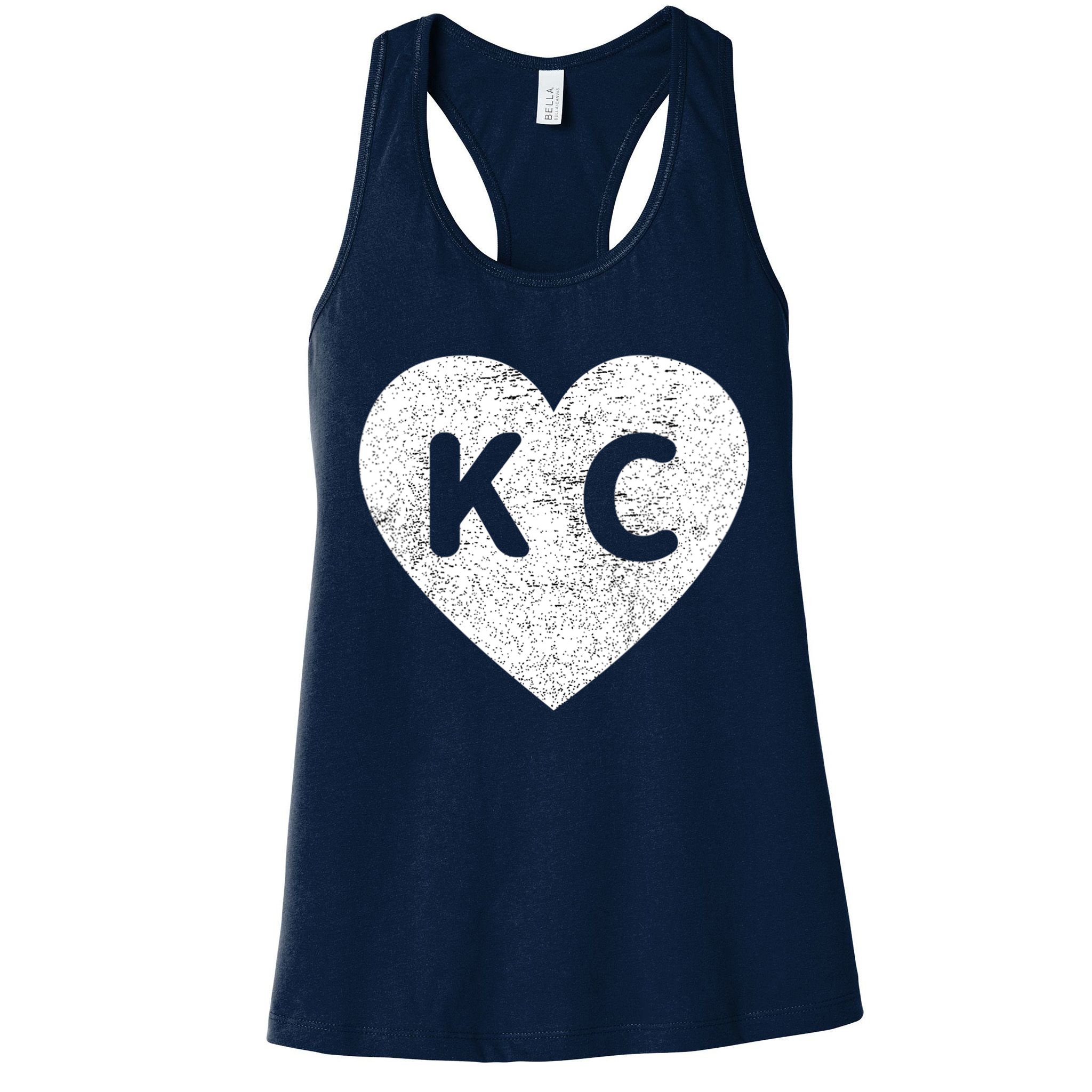 Vintage Distressed Love Kansas City KC Heart Print Womens Tank Top