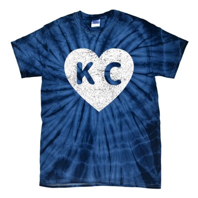 Vintage Distressed Love Kansas City KC Heart Print Tie-Dye T-Shirt