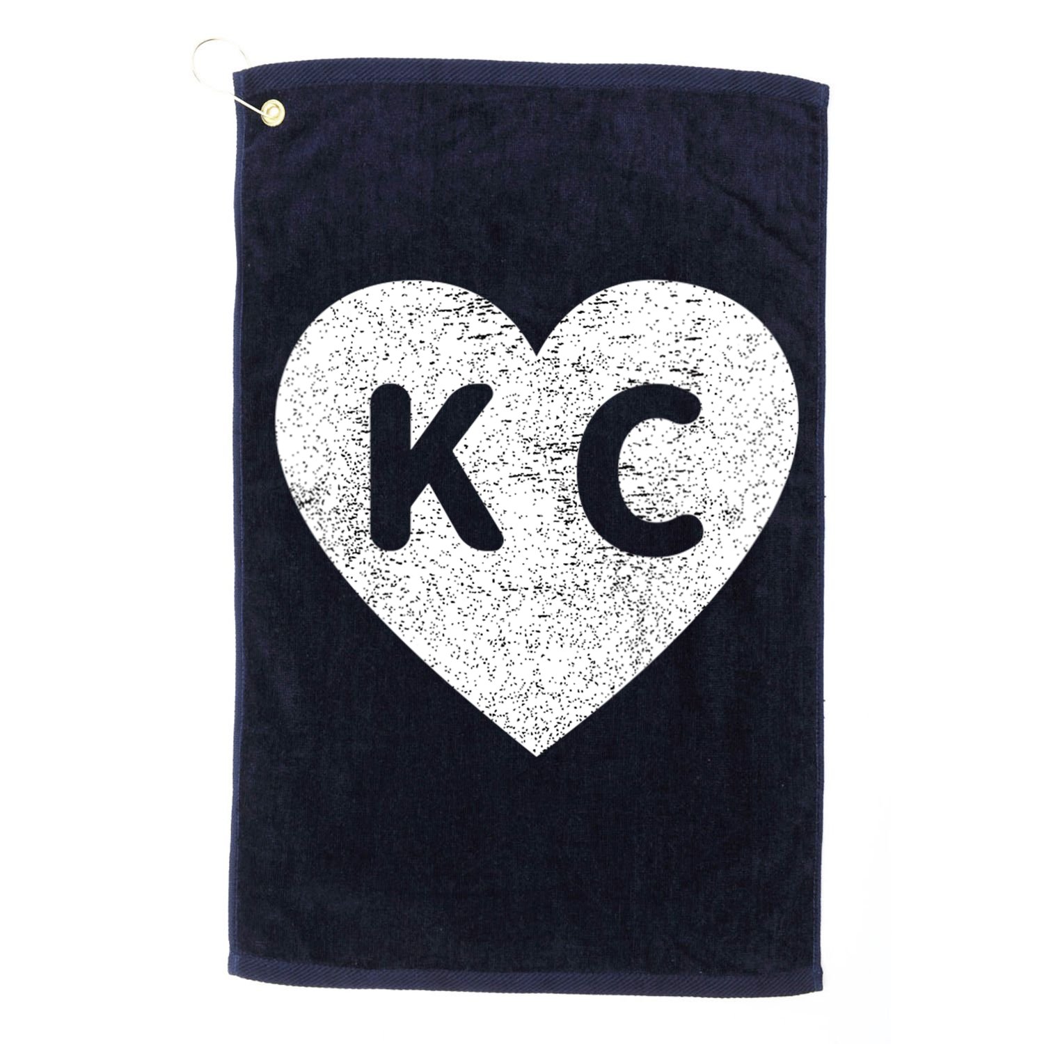 Vintage Distressed Love Kansas City KC Heart Print Golf Towel