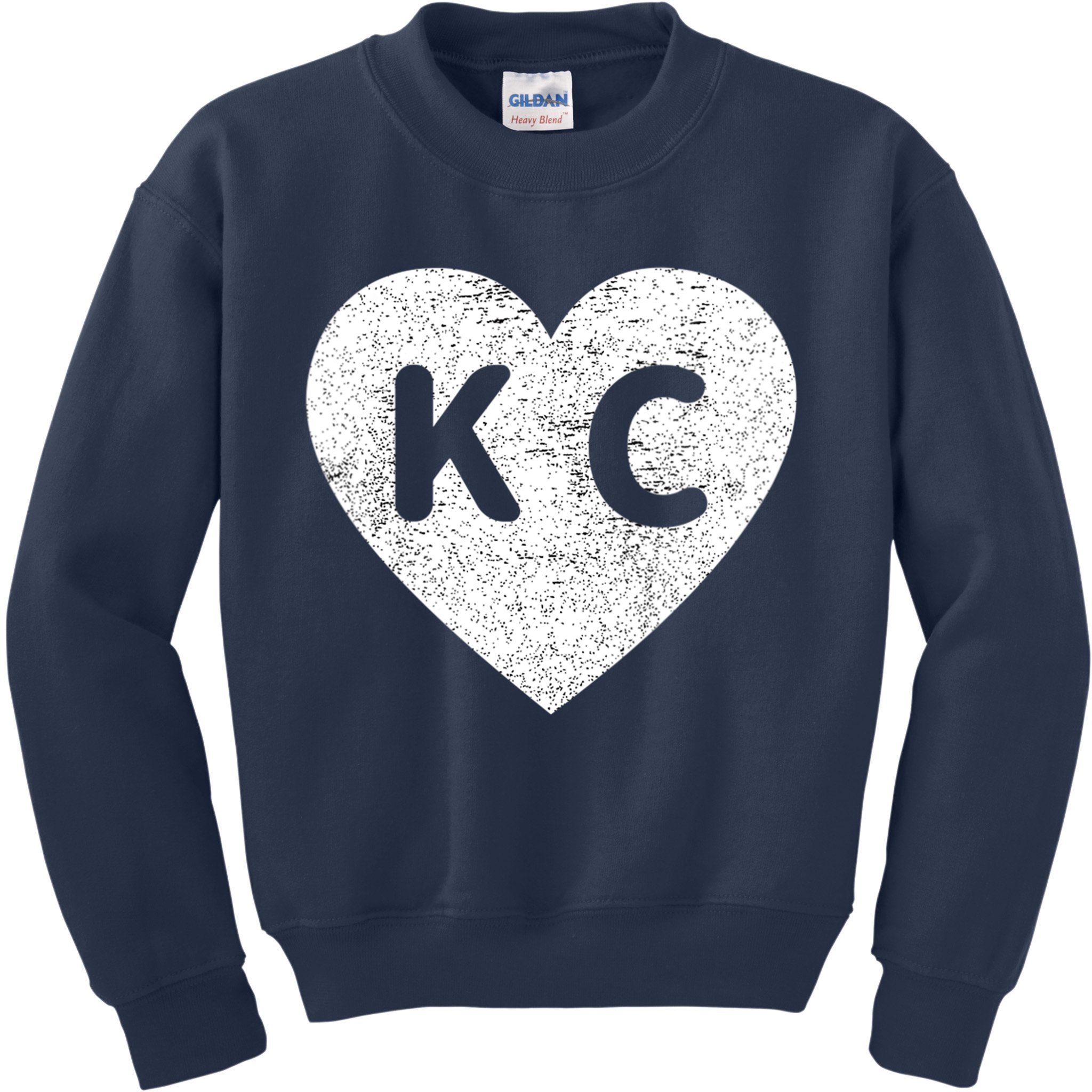 Vintage Distressed Love Kansas City KC Heart Print Kids Sweatshirt