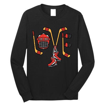 Valentines Day Love Ice Hockey Sports Goalie Long Sleeve Shirt