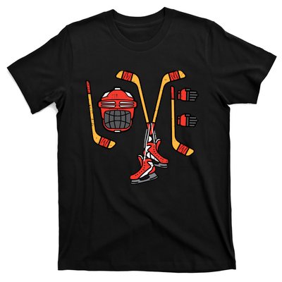 Valentines Day Love Ice Hockey Sports Goalie T-Shirt