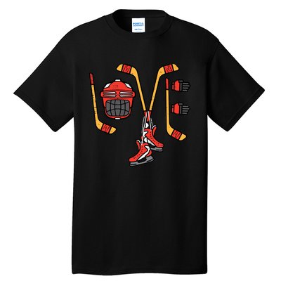 Valentines Day Love Ice Hockey Sports Goalie Tall T-Shirt