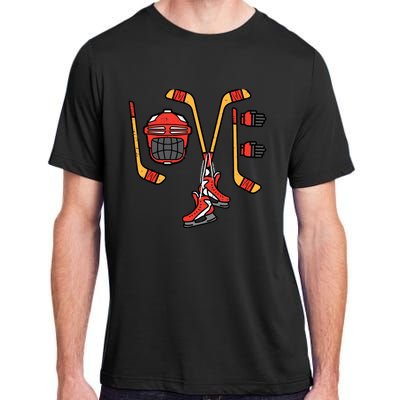 Valentines Day Love Ice Hockey Sports Goalie Adult ChromaSoft Performance T-Shirt