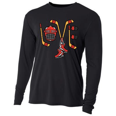 Valentines Day Love Ice Hockey Sports Goalie Cooling Performance Long Sleeve Crew