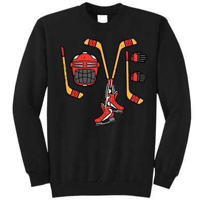 Valentines Day Love Ice Hockey Sports Goalie Tall Sweatshirt