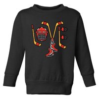 Valentines Day Love Ice Hockey Sports Goalie Toddler Sweatshirt