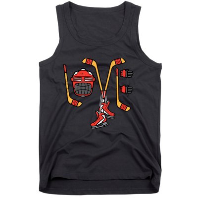 Valentines Day Love Ice Hockey Sports Goalie Tank Top