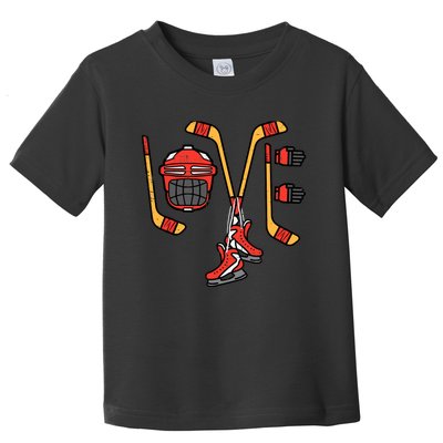 Valentines Day Love Ice Hockey Sports Goalie Toddler T-Shirt