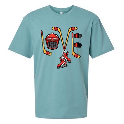 Valentines Day Love Ice Hockey Sports Goalie Sueded Cloud Jersey T-Shirt